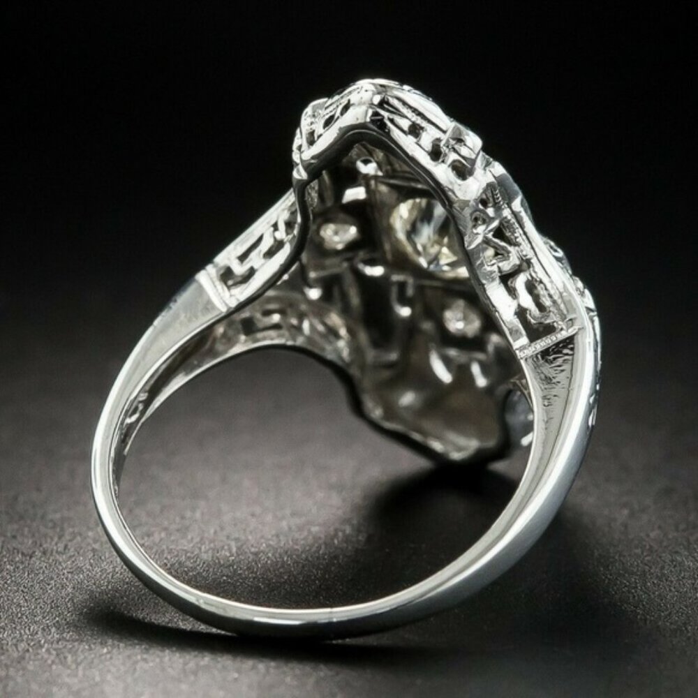 New Silver Round Cut White Sapphire Ring - Picture 5 of 6